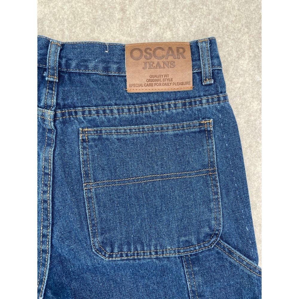 Oscar Jeans Men's Carpenter Jeans 34x32 Relaxed Fit Blue Denim Workwear
